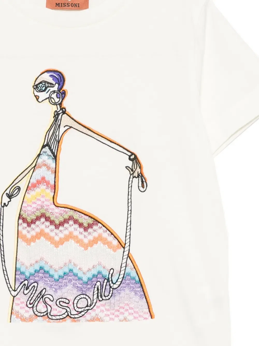 Футболка с вышивкой Missoni Kids, белый — фото 3