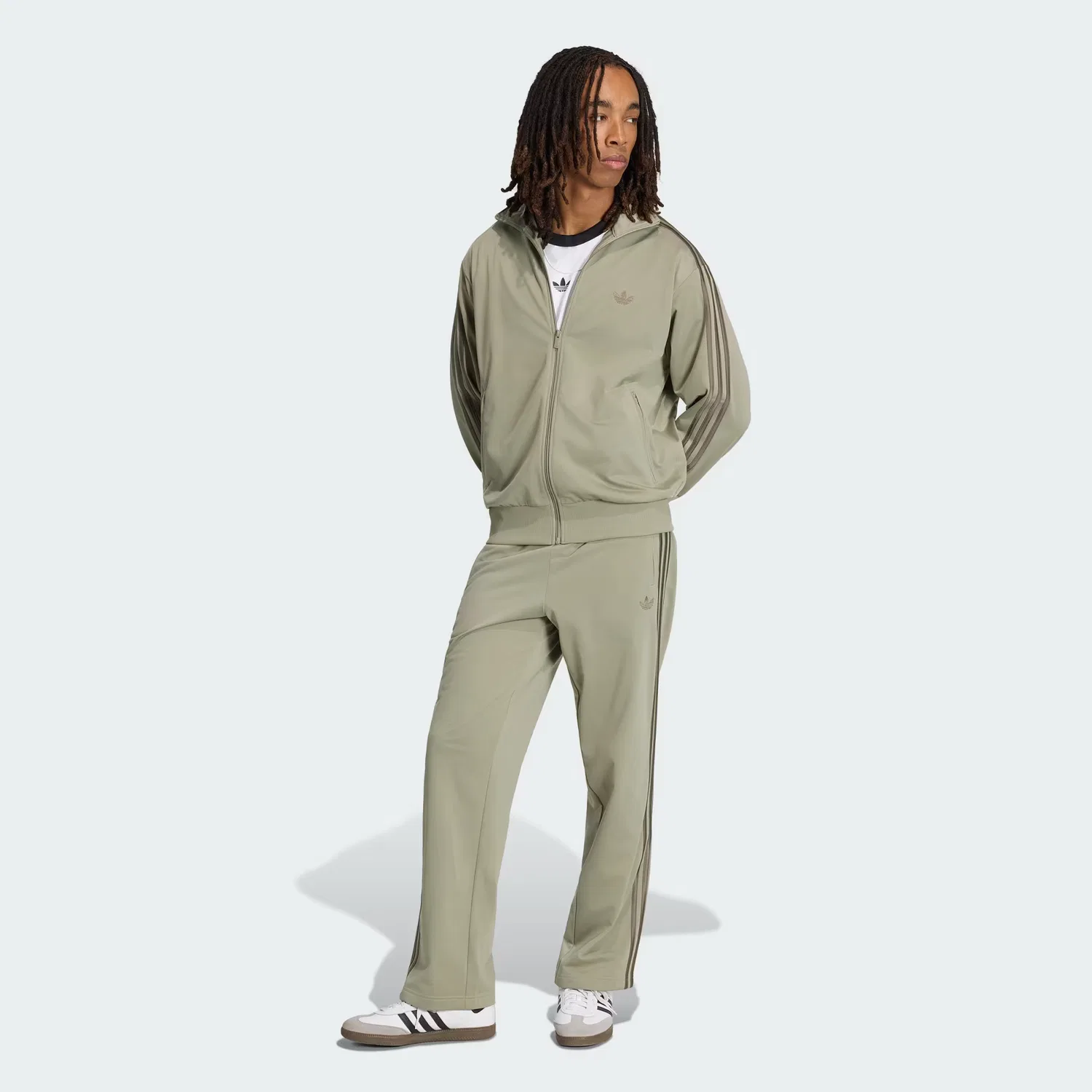 Мужская спортивная куртка свободного кроя Firebird Adidas Originals, Silver Pebble — фото 4