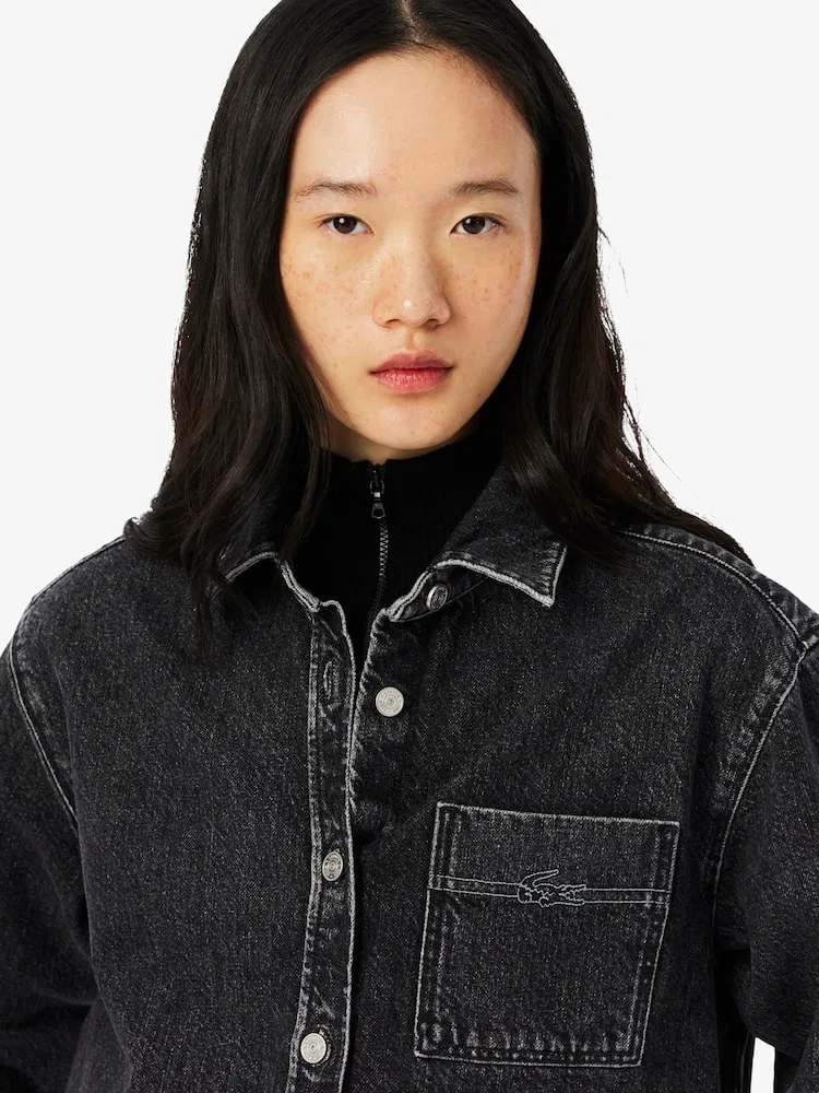 Рубашка-джинсовка LACOSTE Relaxed Fit, из хлопка, синяя — фото 2