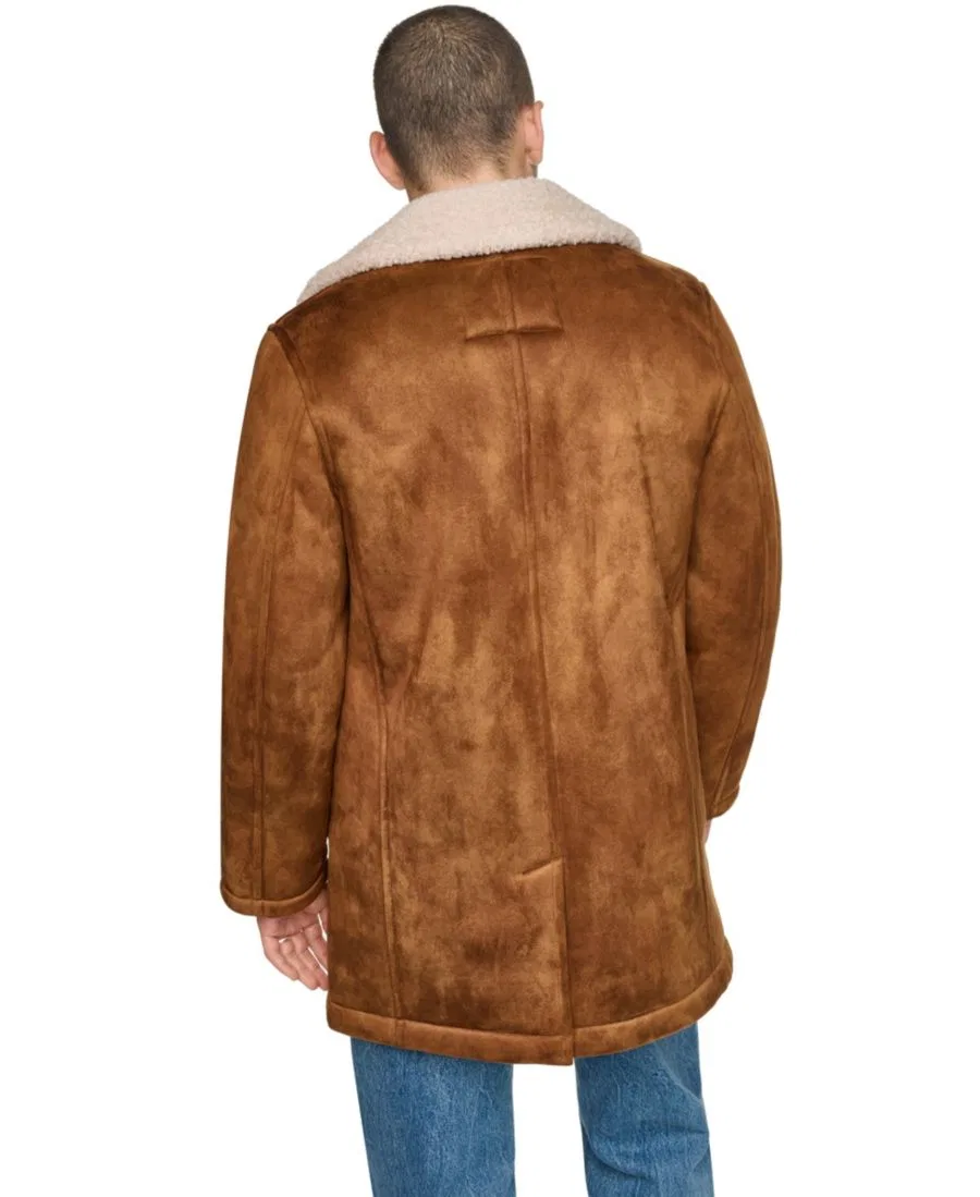 Пальто-косуха из искусственного меха с воротником-шалью Levi's, Cognac — фото 4
