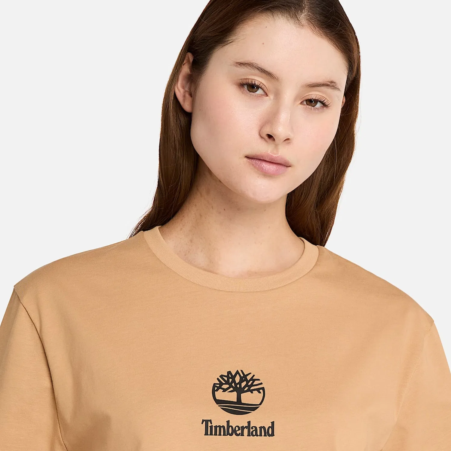 Детская хлопковая футболка с логотипом Timberland, Light Wheat — фото 3