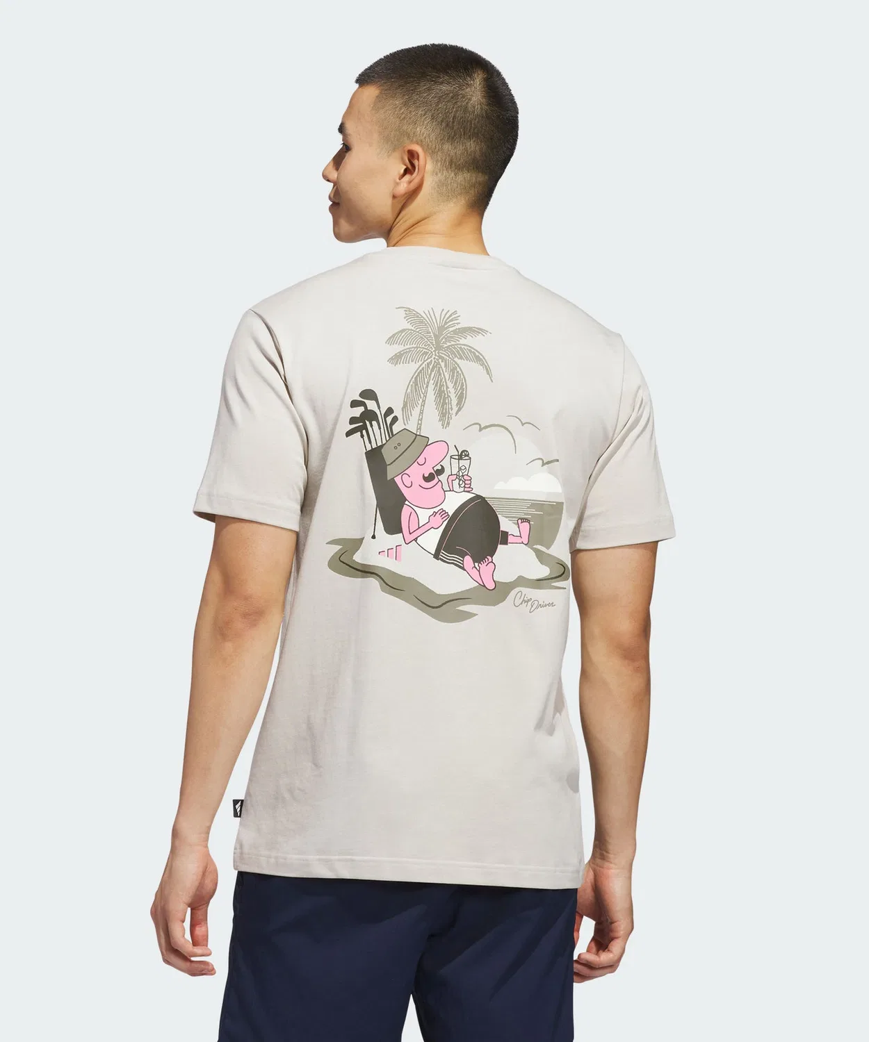 Мужская футболка с графическим принтом Chip In Paradise Adidas, Серый