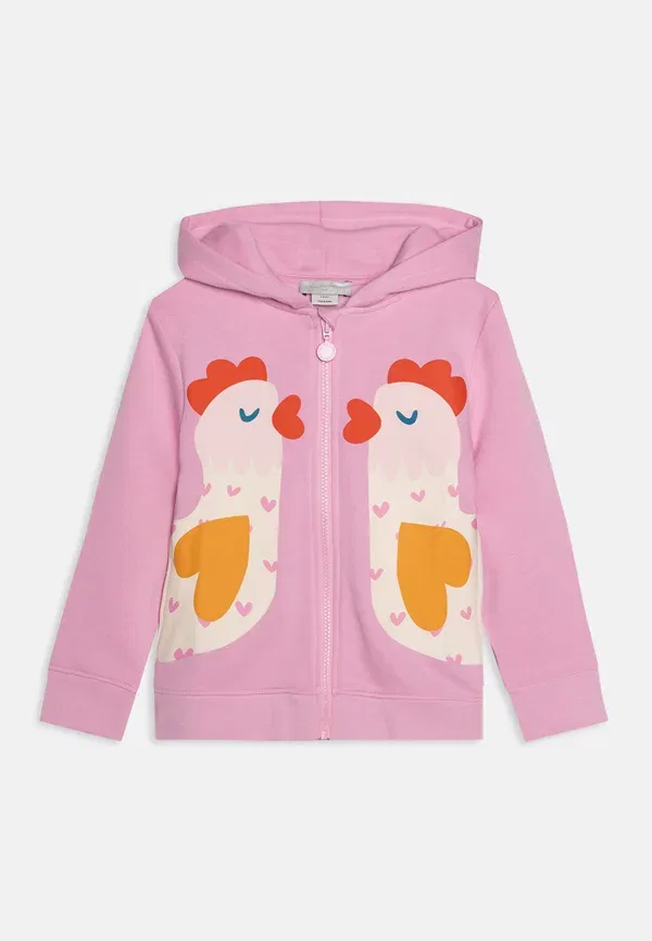 Худи с принтом животных Zip-up sweatshirt Stella Mccartney Kids, розовый