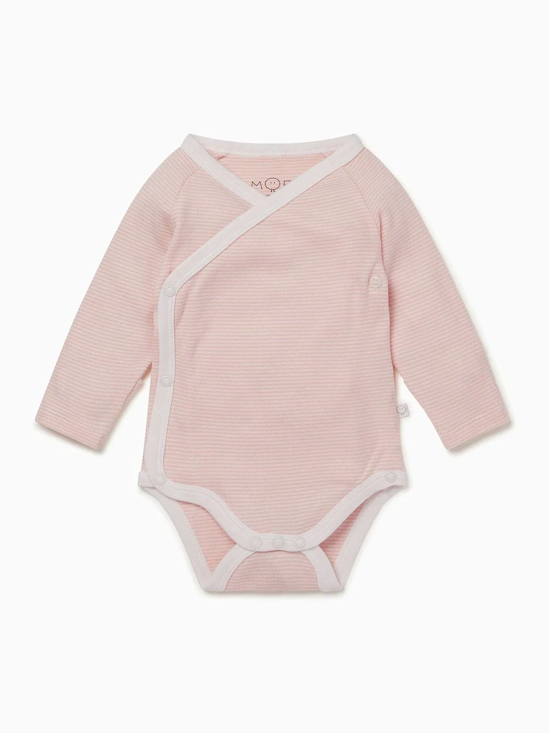 Кимоно-боди с длинным рукавом, Pink Blush Stripe Mori — фото 2