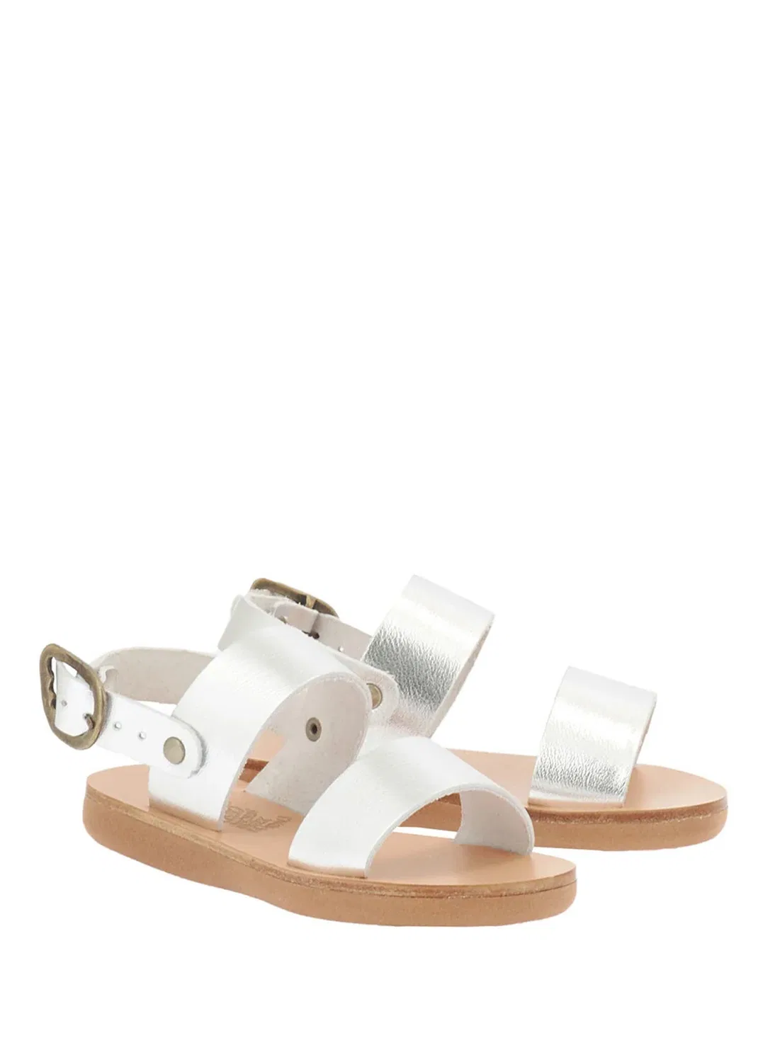 Сандалии детские Ancient Greek Sandals Little Clio, silver — фото 2