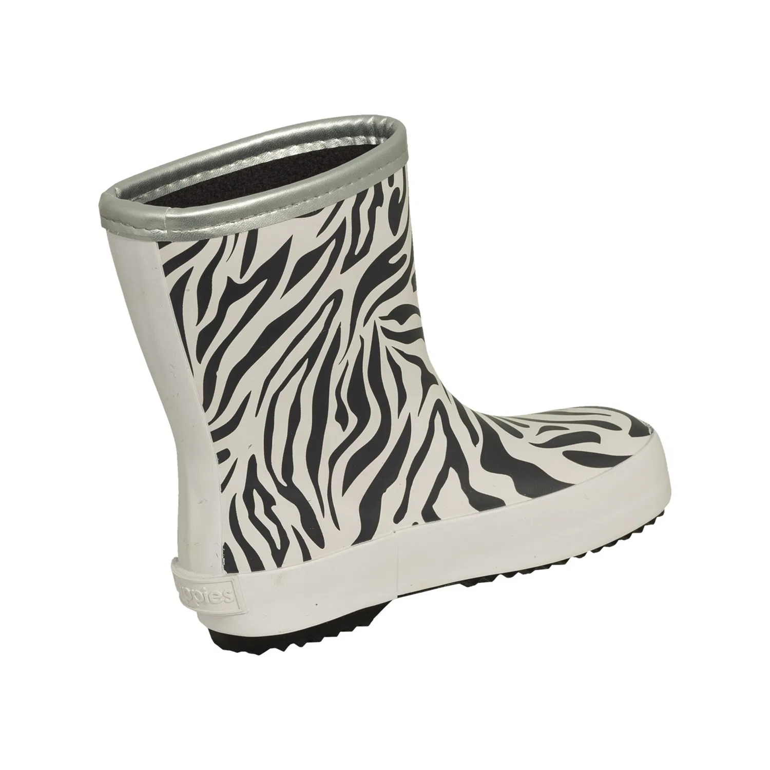 Детские резиновые сапоги с флисовой подкладкой Nature Boot Druppies, Black/White — фото 4