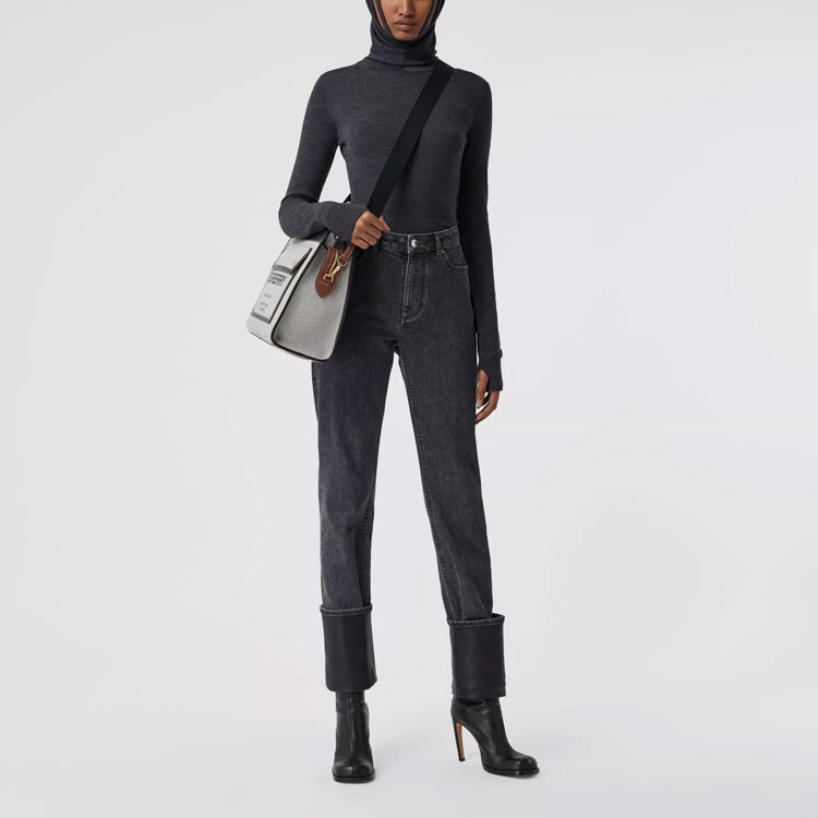 Свитер Burberry женский, базовый слой, темно-серый — фото 2