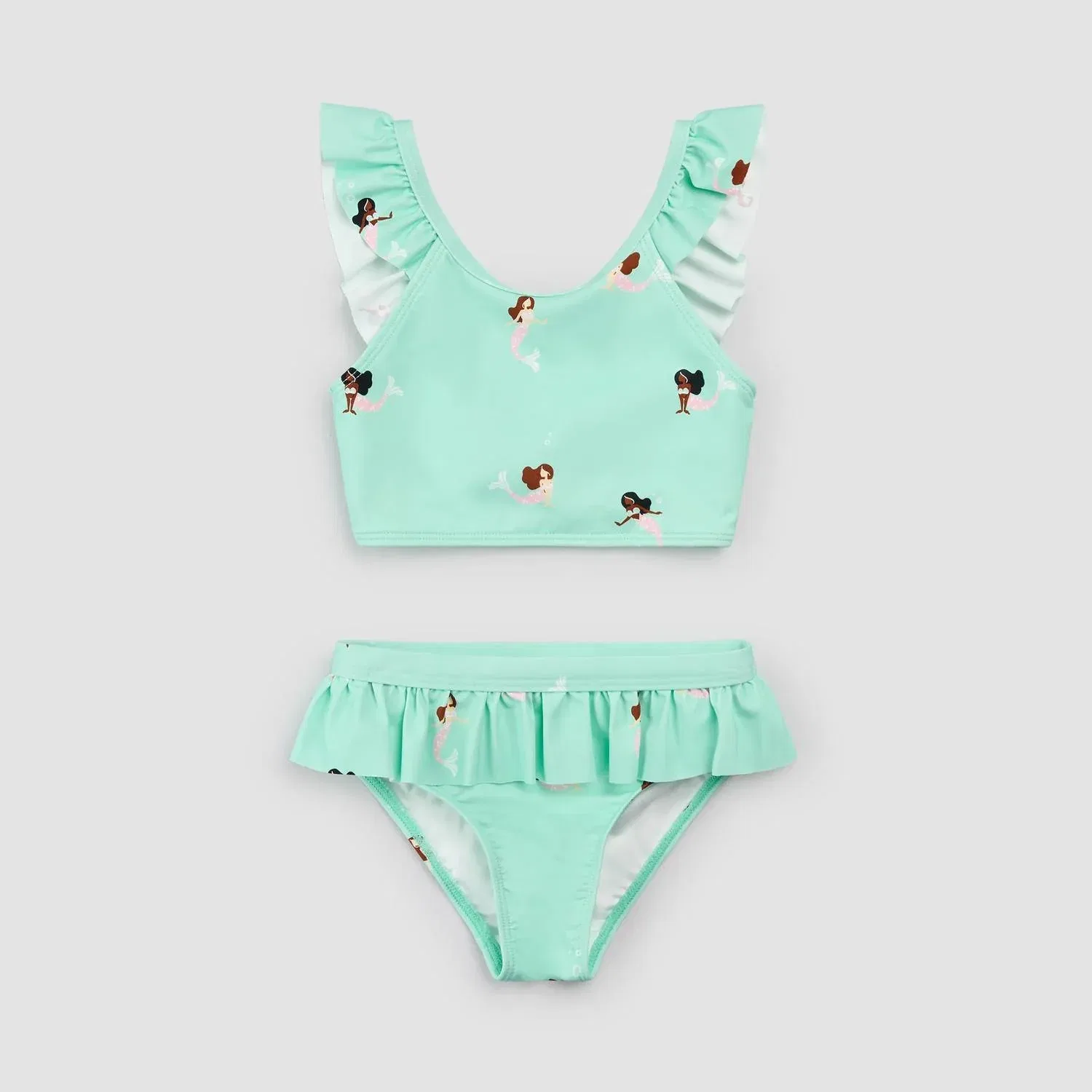 Детский комплект бикини для девочек с оборками Miles the Label, Green Aqua