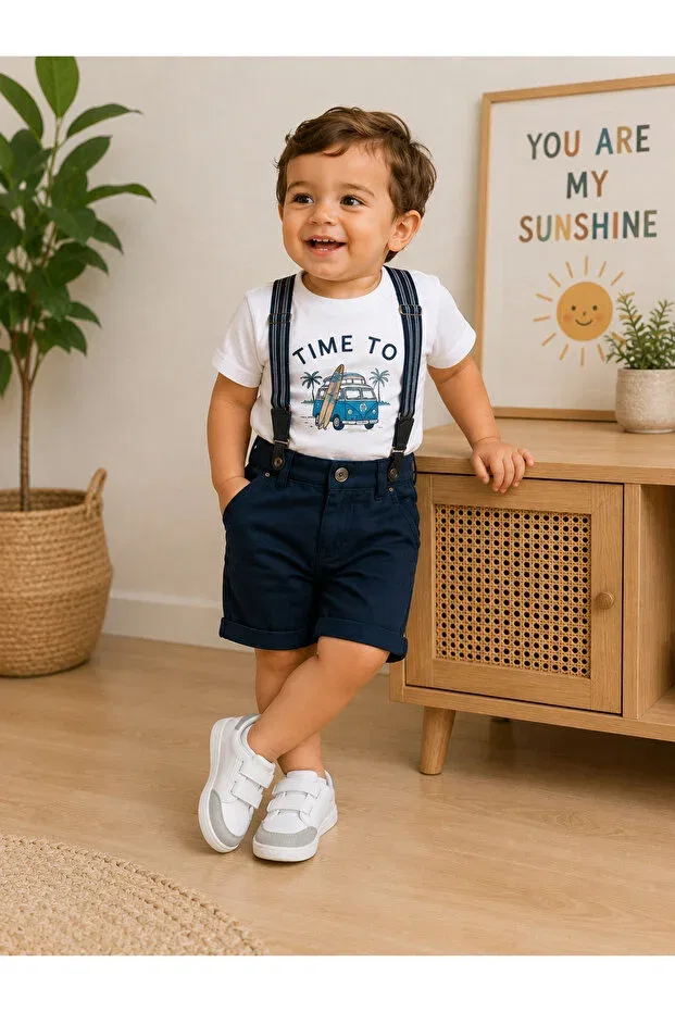 Детские шорты для мальчиков хлопковые Chicsy Baby, Navy Blue — фото 3