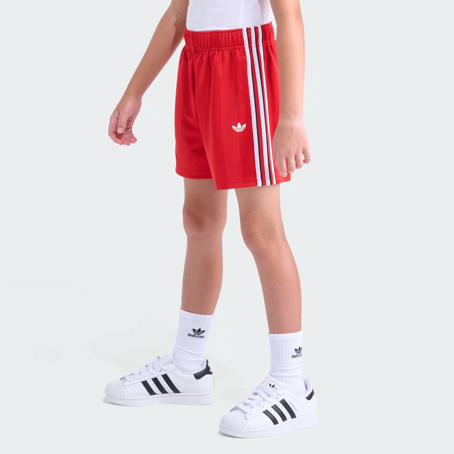 Детские шорты с эластичным поясом Archive Soccer Shorts Adidas Originals, алый меланж — фото 3