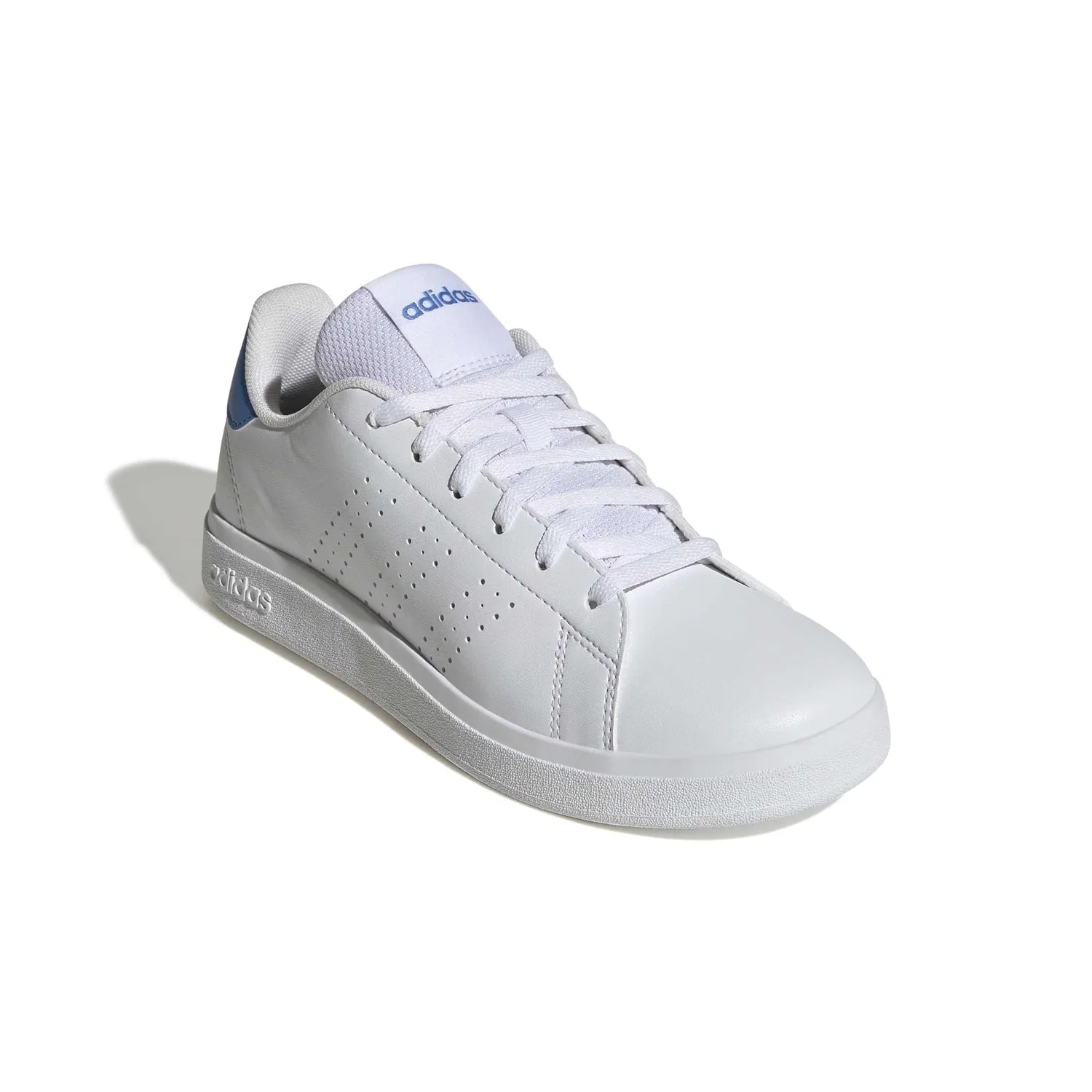 Детские кроссовки для девочек с принтом Advantage Base 2.0 Junior Adidas, Ftwr White Ftwr White Lucid Ray Blue — фото 3