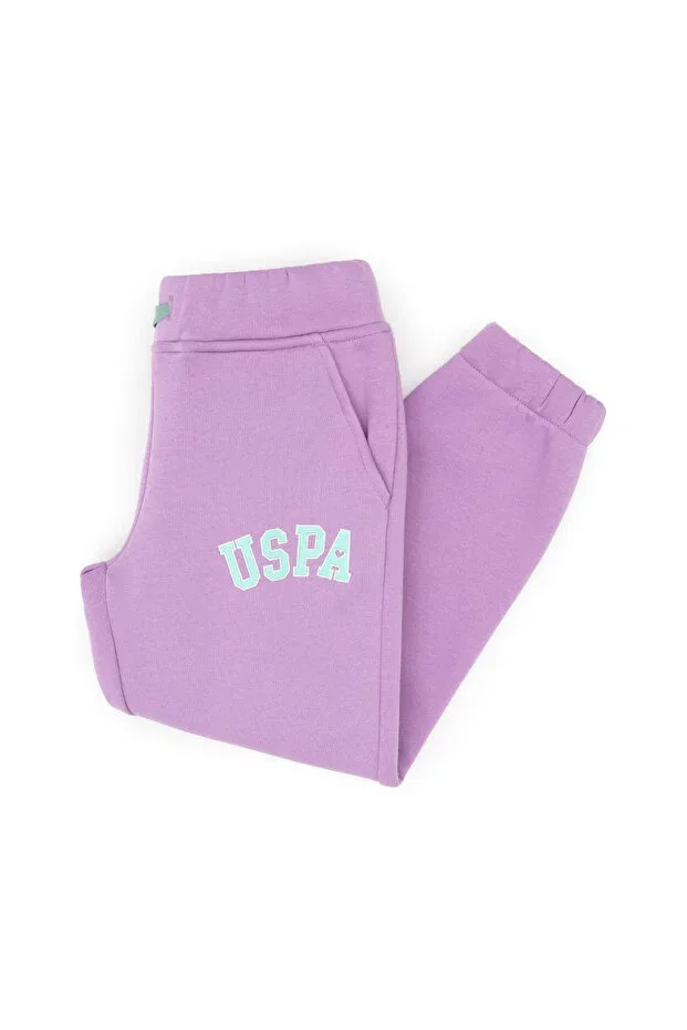 Детские спортивные штаны для девочек с принтом U.S. Polo Assn., Lilac — фото 3