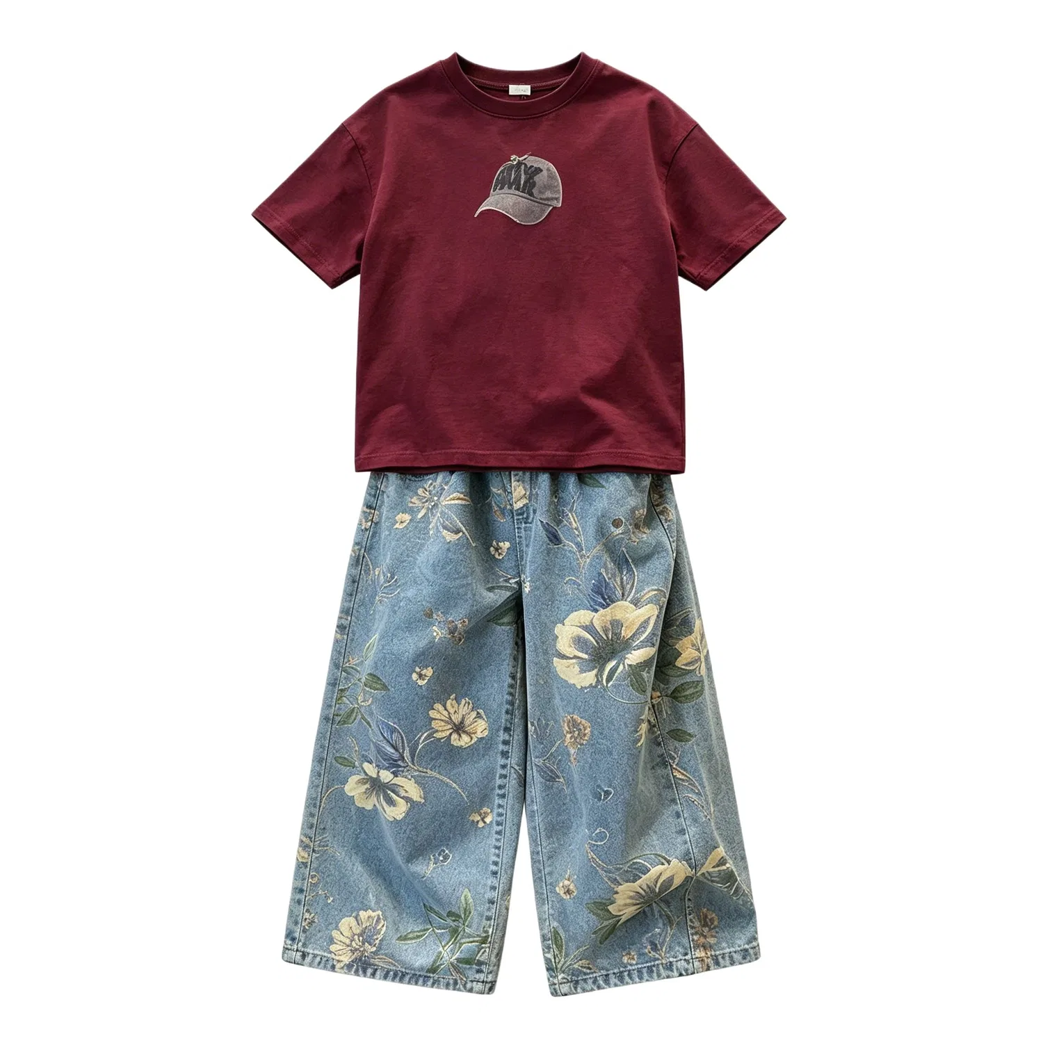 Детский комплект спортивной одежды с принтом Lanza, Floral Denim Set