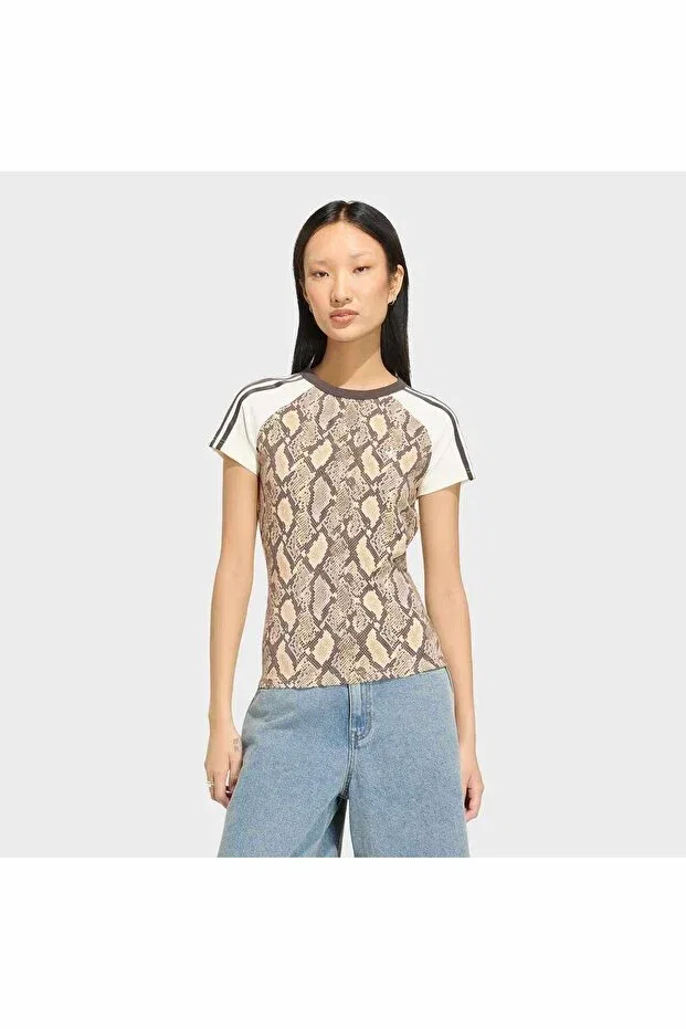 Женская футболка с принтом Cali tee Adidas, Linen / Magic Beige