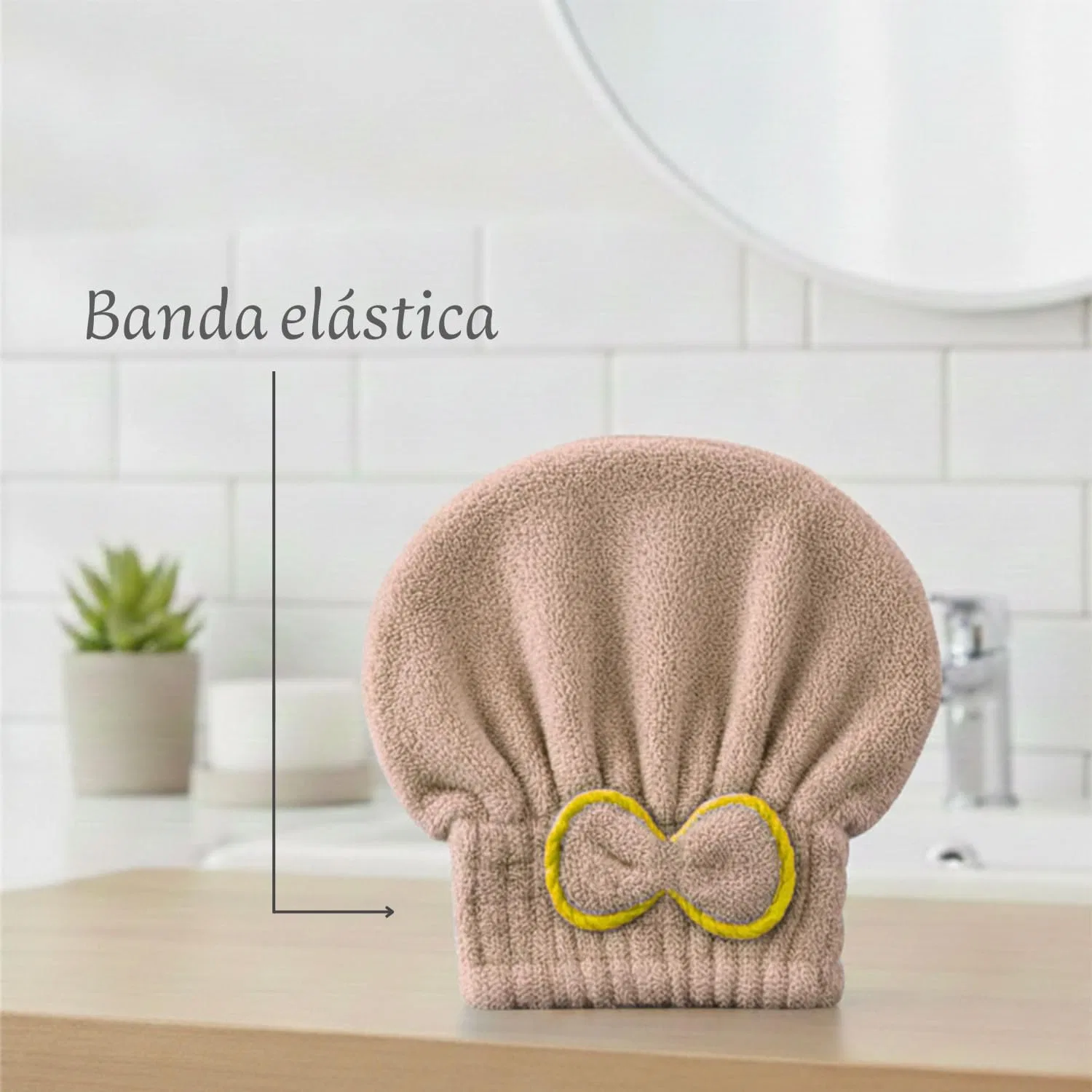 Микрофибровое полотенце для волос, Stock Líder, 3 шт., 60 г, Beige — фото 3