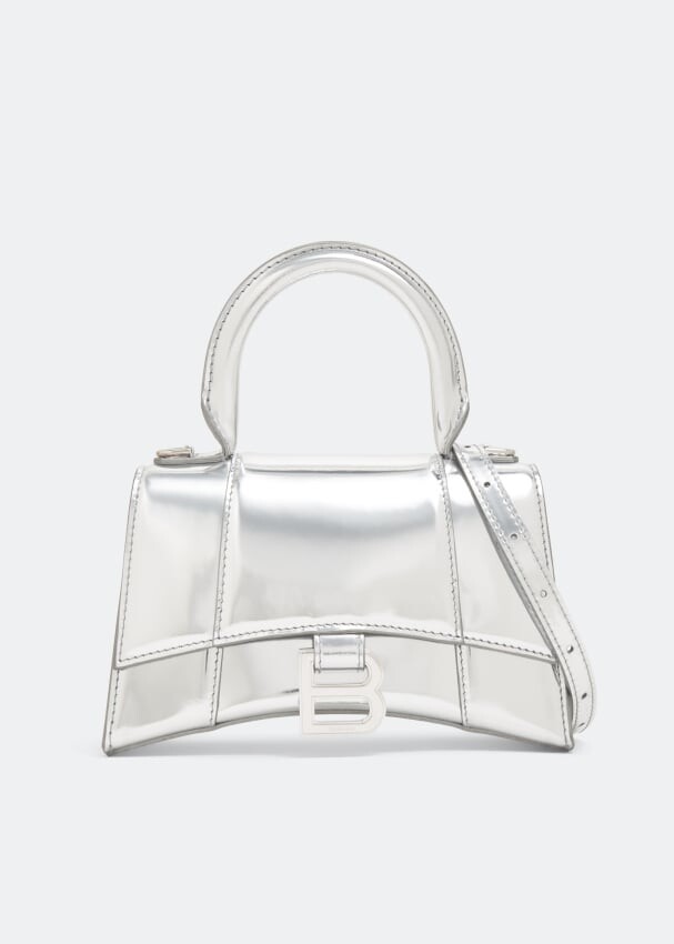 

Сумка BALENCIAGA Hourglass XS top handle bag, серебряный, Серый, Сумка BALENCIAGA Hourglass XS top handle bag, серебряный