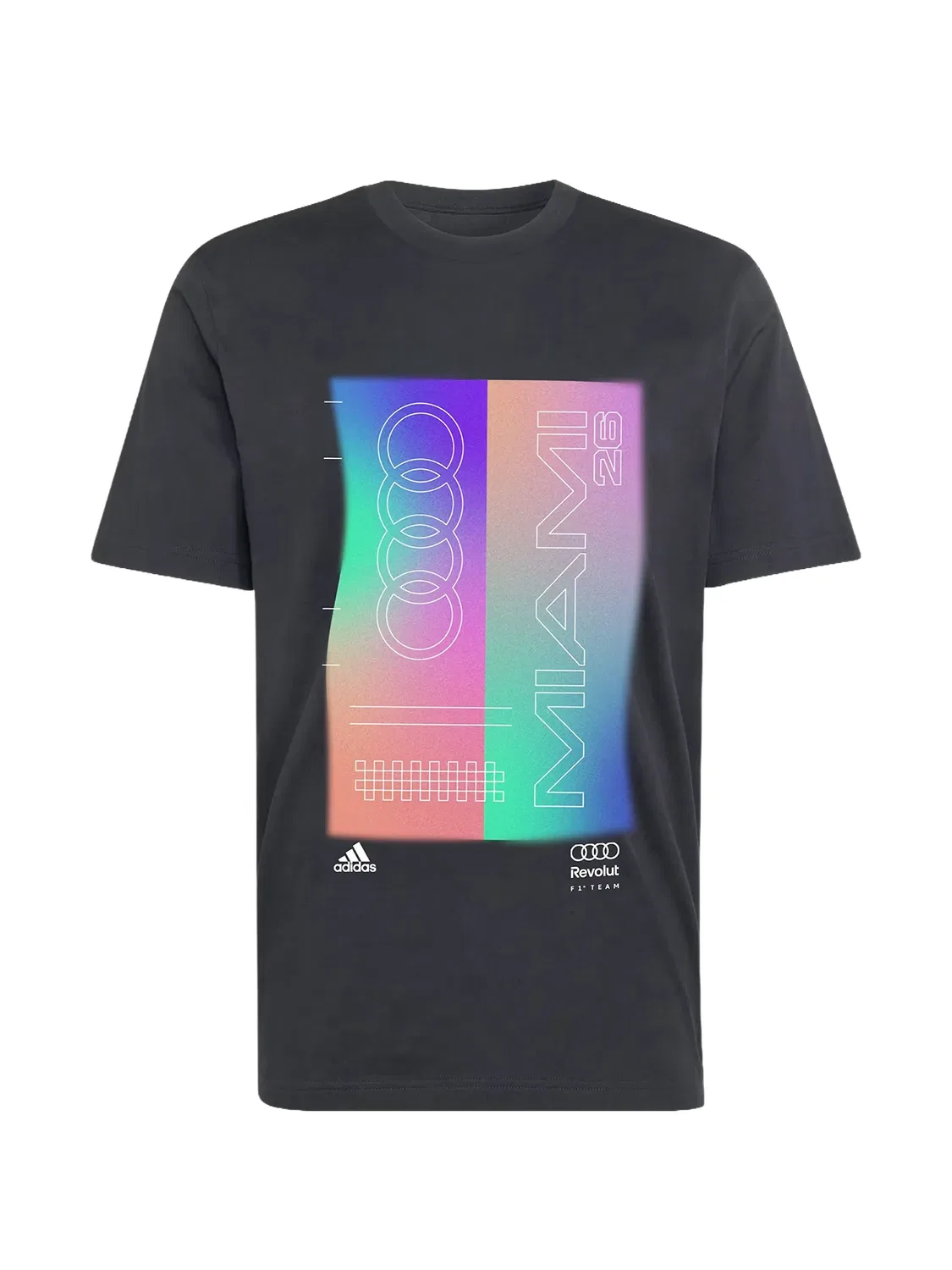 Футболка Audi Revolut F1 с принтом Adidas, черный