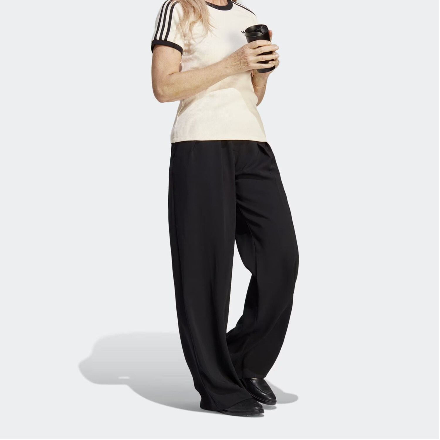 Футболка Adidas Originals 3-Stripes Slim, белый — фото 4