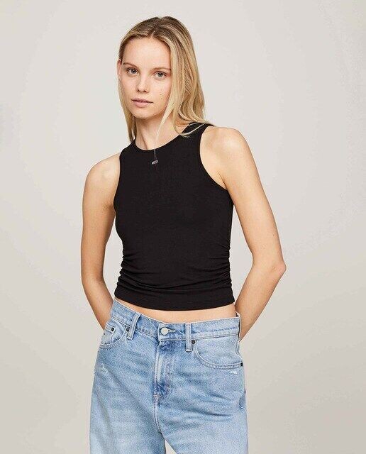 

Женский топ без рукавов приталенного кроя Tommy Jeans, черный