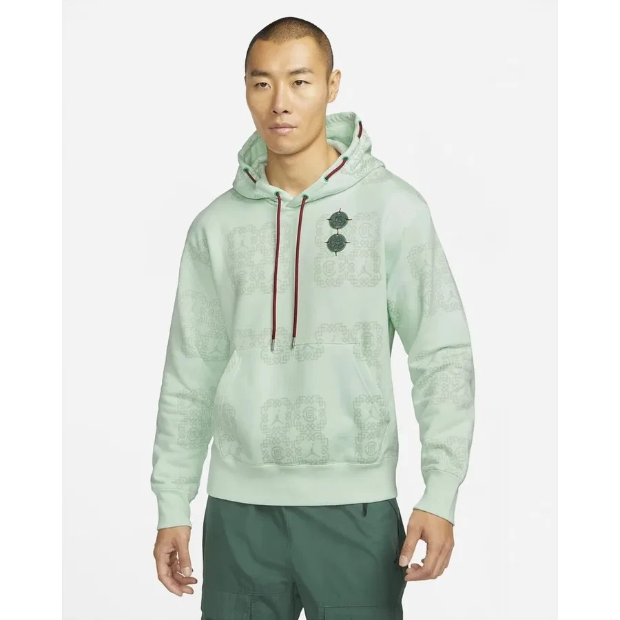 Свитшот мужской с капюшоном, с принтом, Jordan x Clot Fleece Limited Edition, Nike, Цвет Barely Green