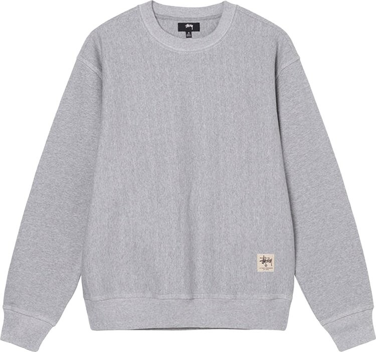

Толстовка Stussy Contrast Stitch Label Crew 'Grey Heather', серый