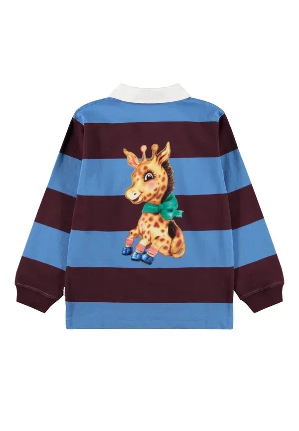 Футболка поло с животными Long sleeves rugger Molo, Blueberry, черничный — фото 4