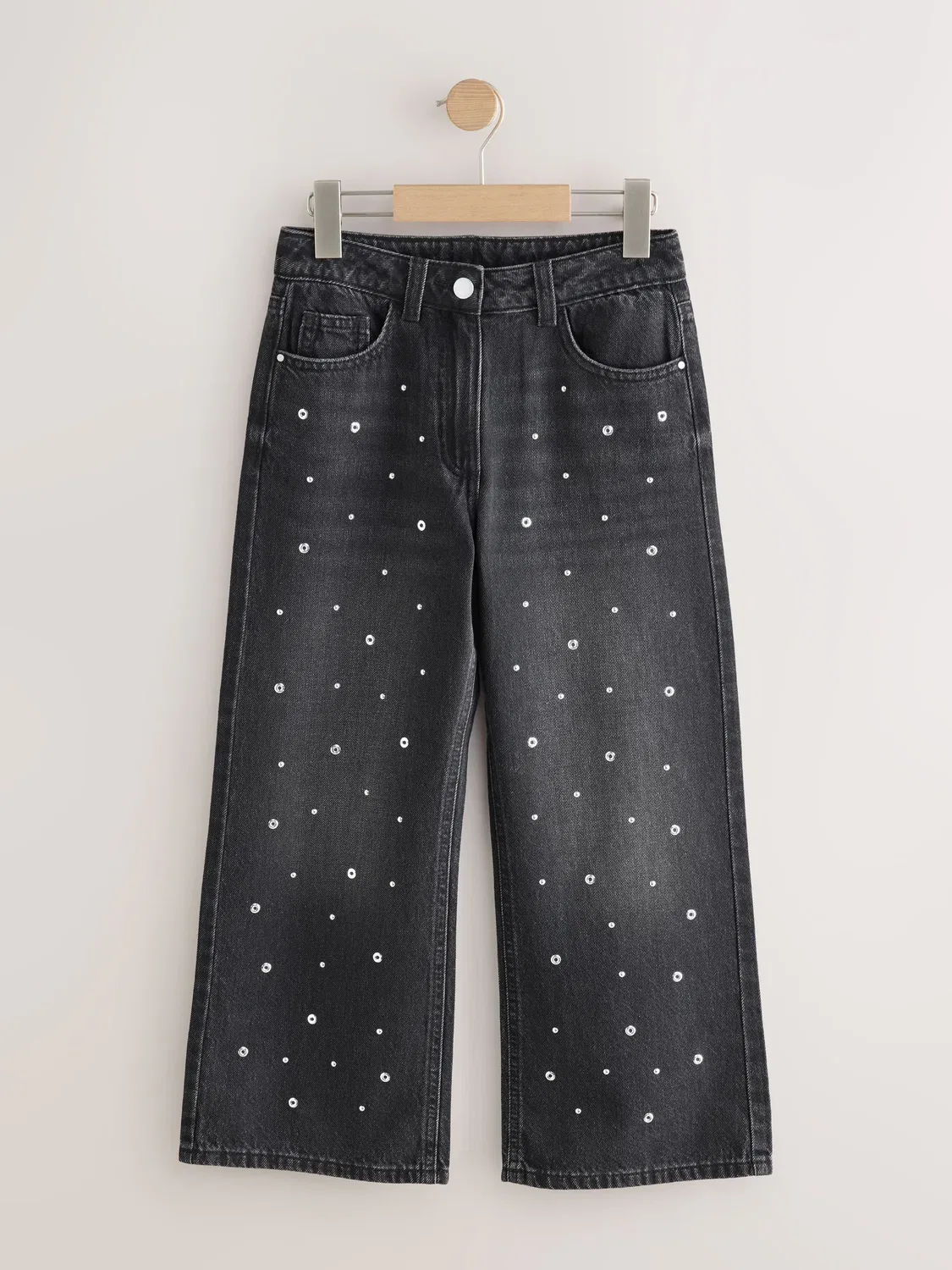 Джинсы с широкими штанинами, Charcoal Grey Next
