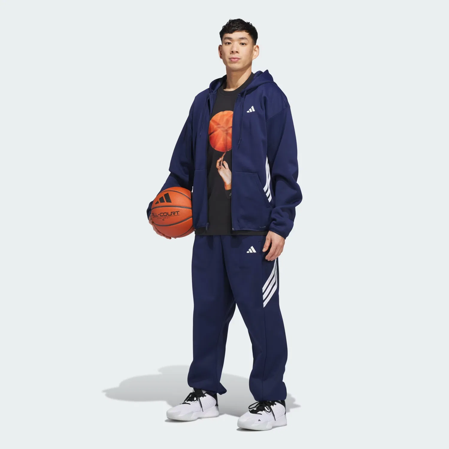 Мужские флисовые штаны свободного кроя Crazy Warm Adidas Performance, темно-синий — фото 3