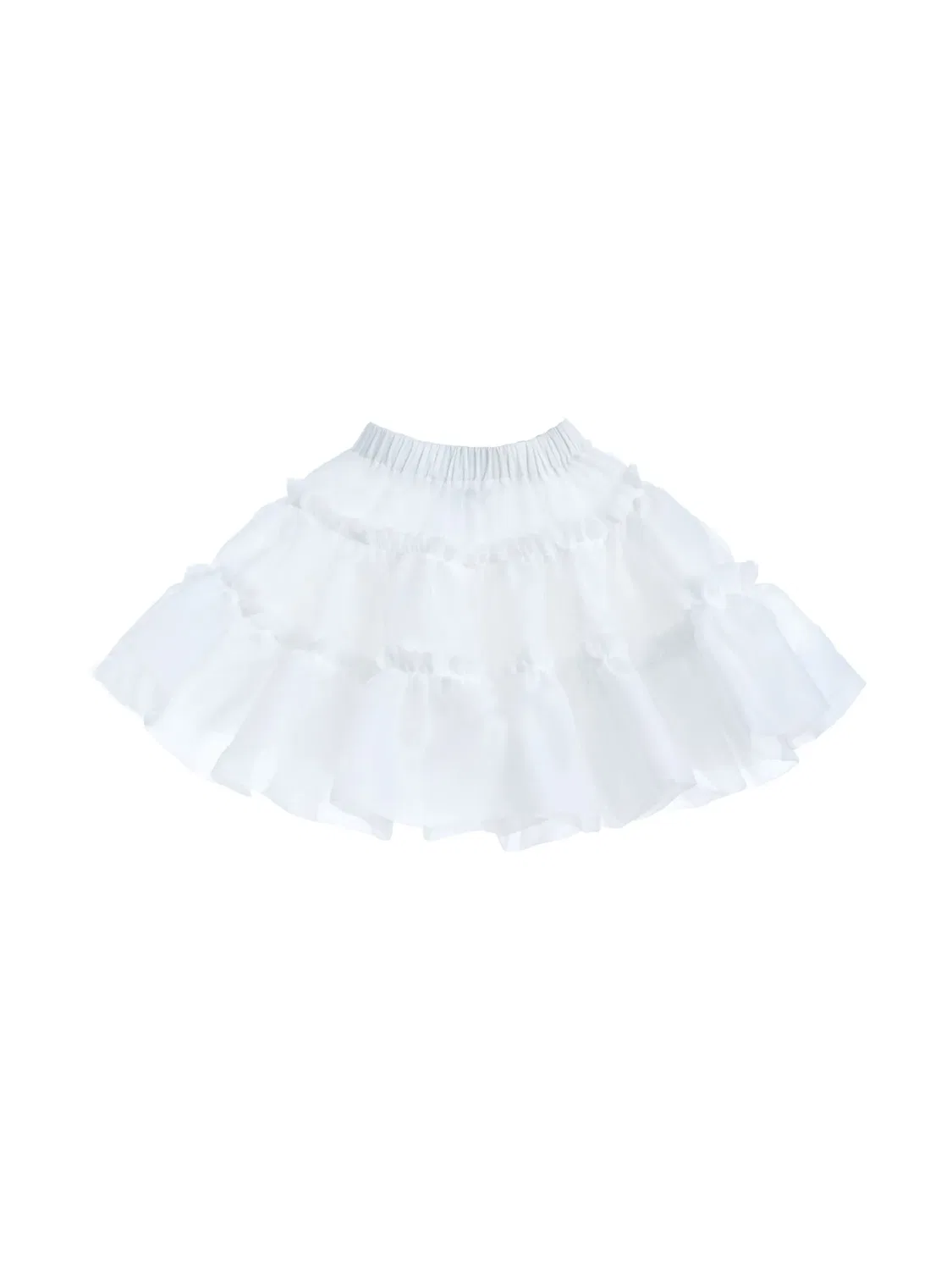 Юбка-шорты с рюшами из сатина Mimi Tutu, белый — фото 2
