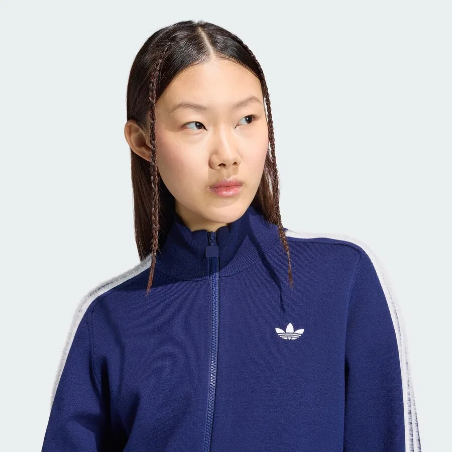 Вязаный кардиган ADIDAS ORIGINALS 'Firebird' темно-синего цвета — фото 4