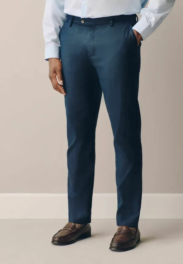 Брюки льняные Suit trousers Next, темно-синий