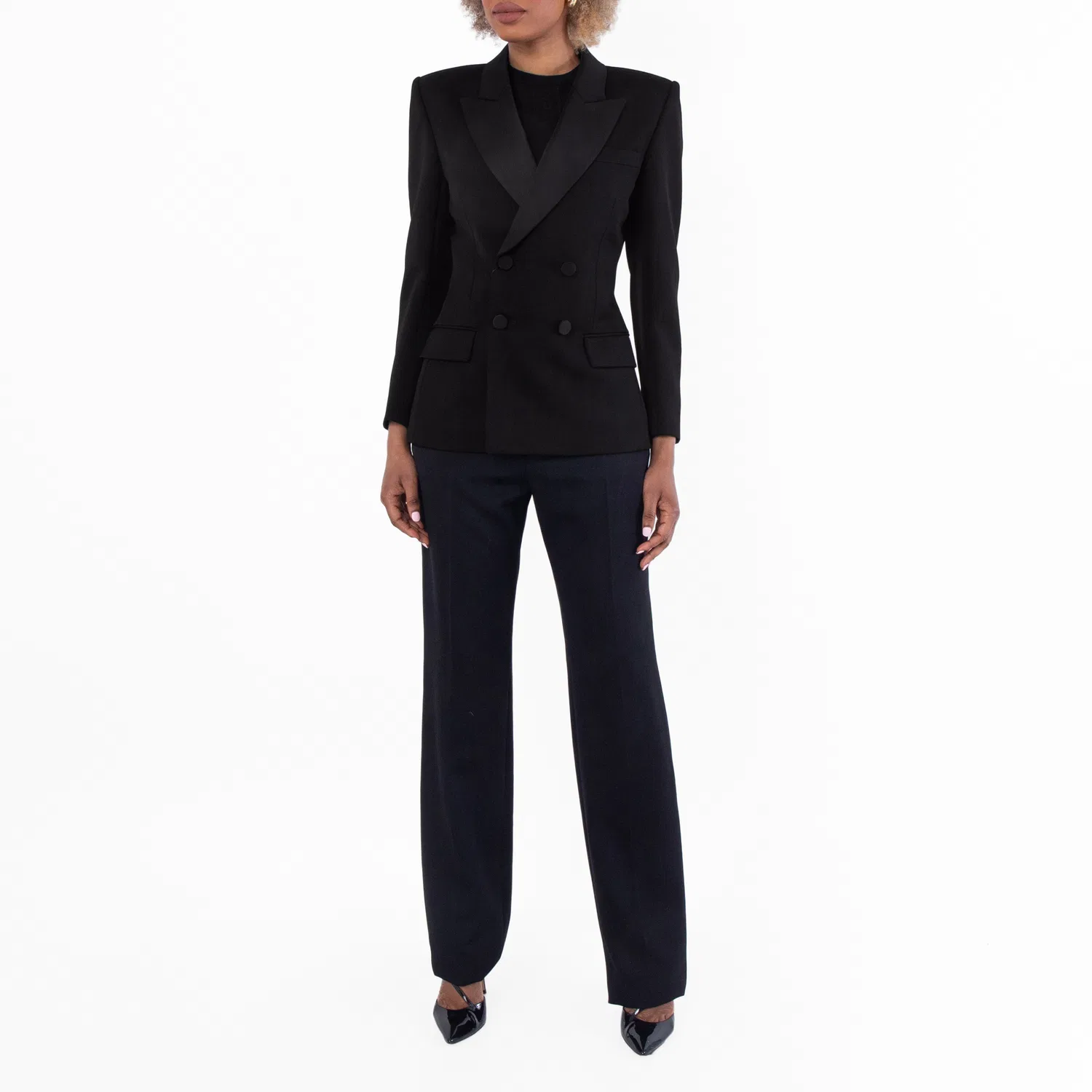 Жакет смокинг двубортный Saint Laurent, Black — фото 4