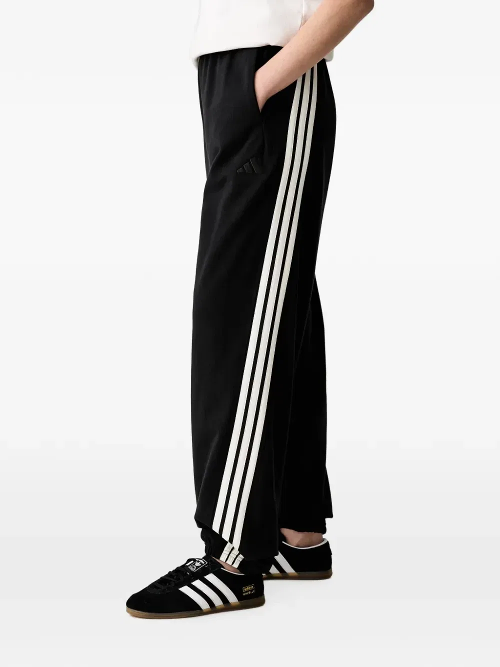 Штаны спортивные с боковыми полосками Adidas, черный — фото 3