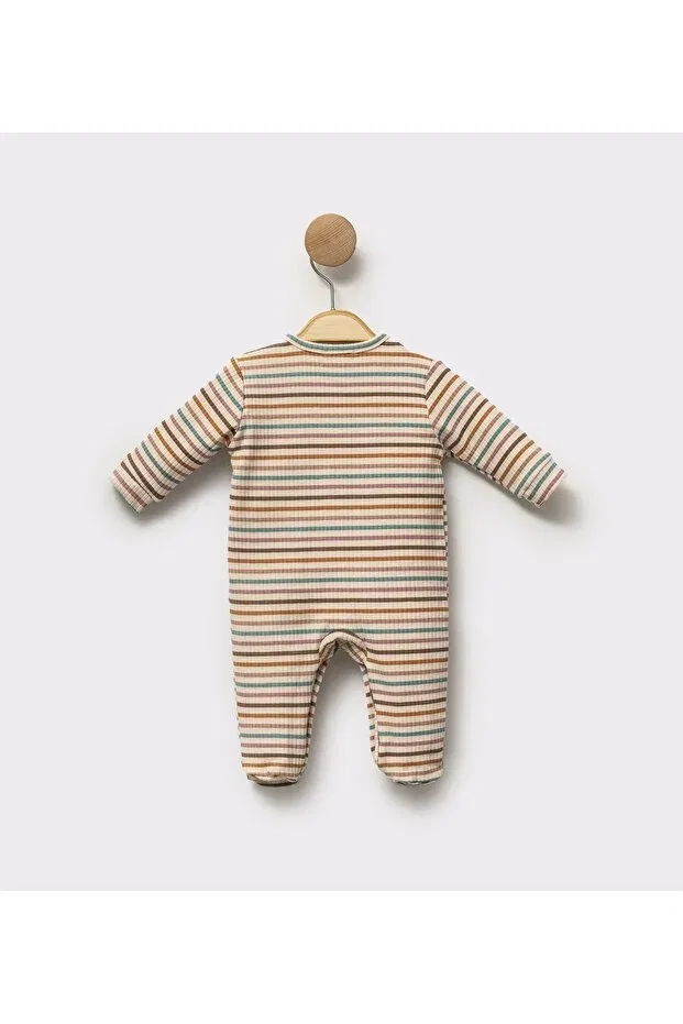 Детский комбинезон для мальчиков с принтом Super duper embroidered baby boy romper Cassiope, Orange — фото 2