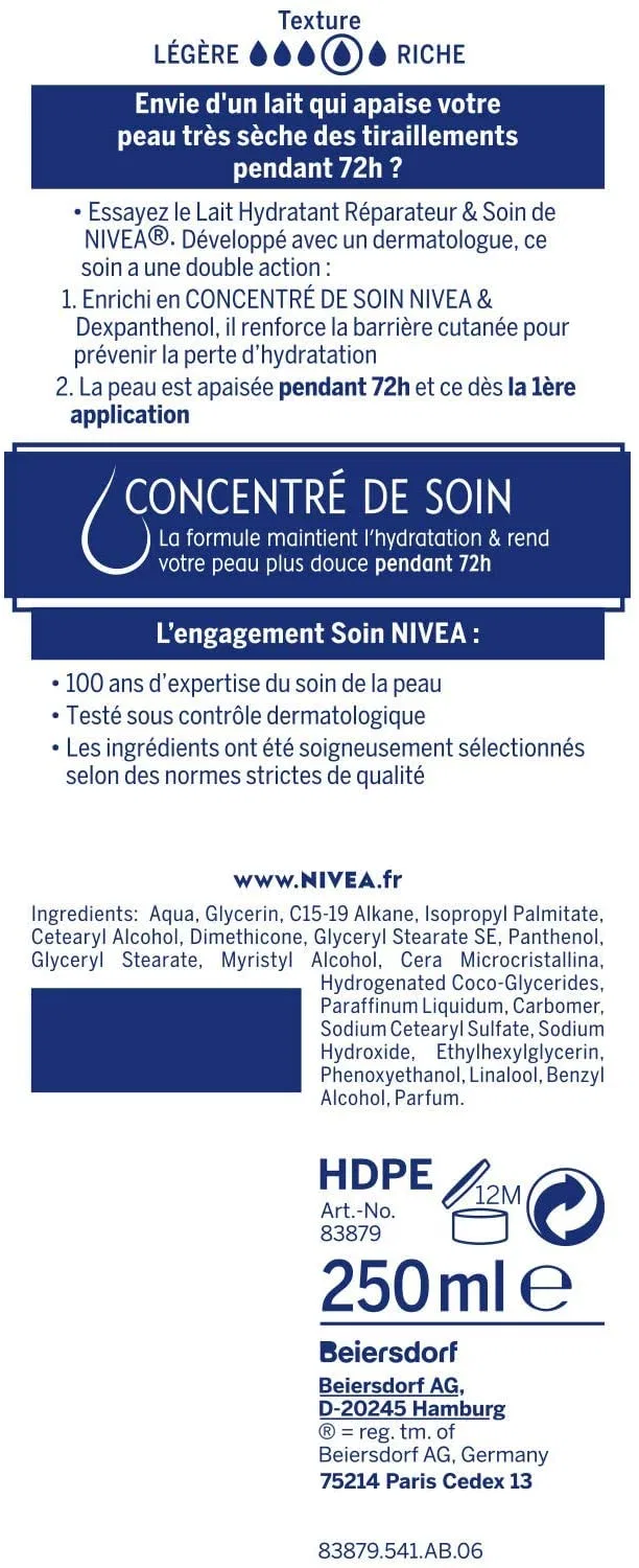 Молочко для тела NIVEA Repair & Care 72H, 250 мл — фото 3