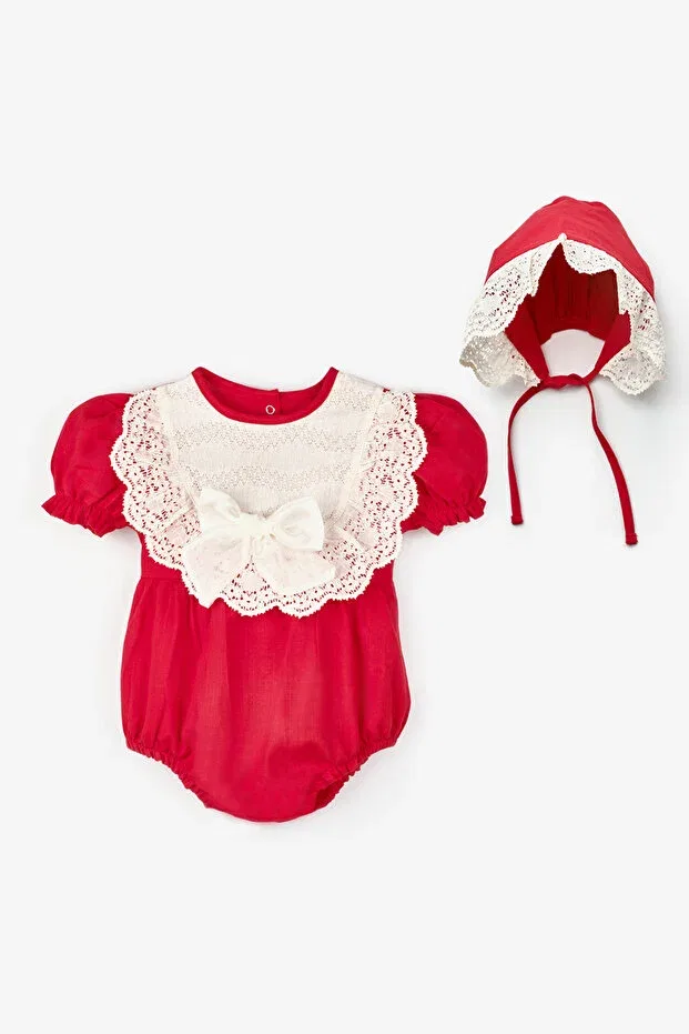 Детский комбинезон для девочек с коротким рукавом Le Mabelle, Red