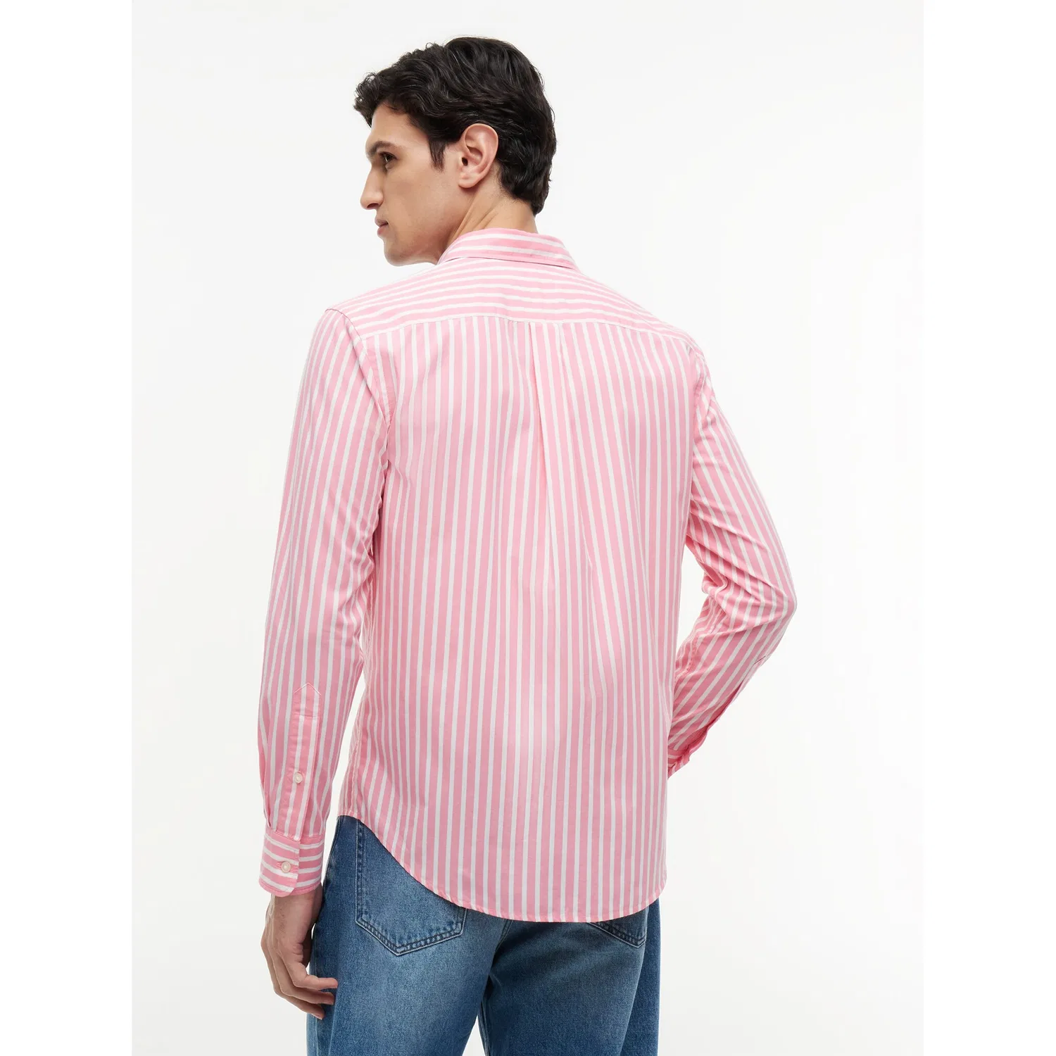Мужская классическая рубашка с длинным рукавом Tommy Hilfiger, Doll Pink/Stripe — фото 2