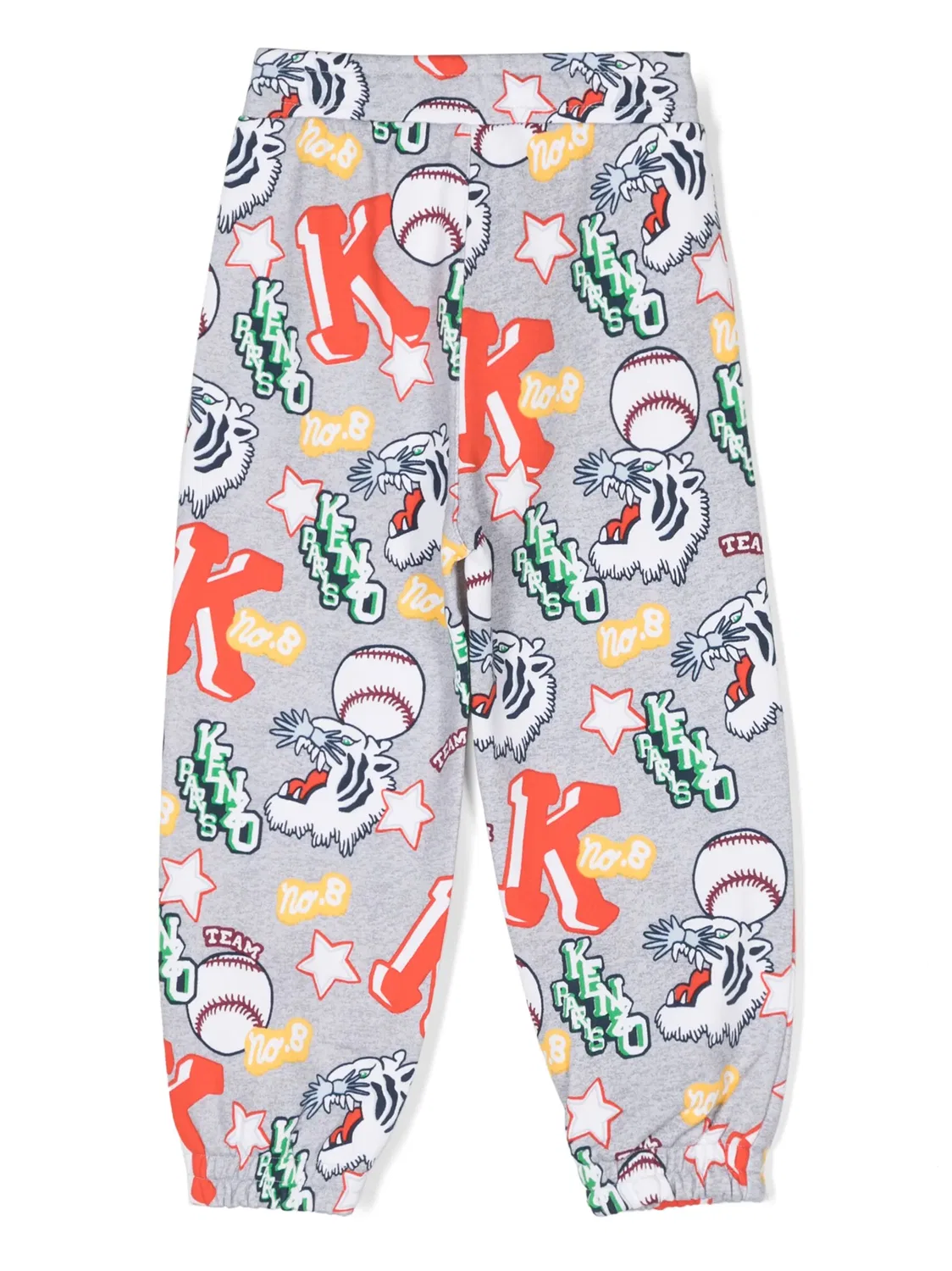 Хлопковые спортивные штаны с принтом Kenzo, серый — фото 2