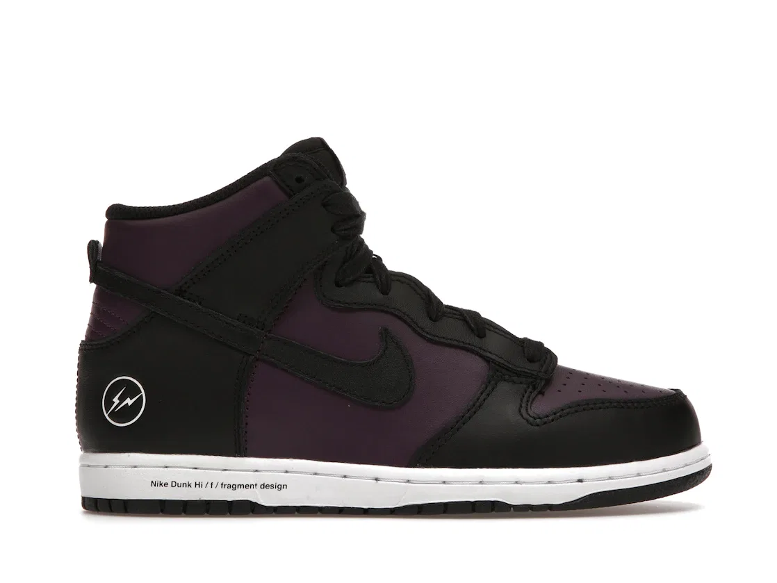 Детские кроссовки высокие с принтом Fragment Nike Dunk High Nike, Wine/Black-White