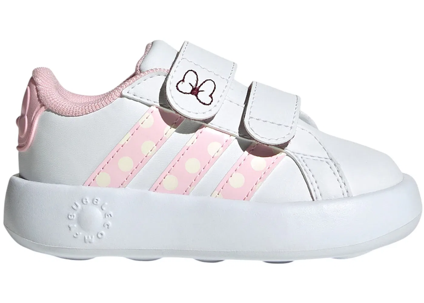 Детские кроссовки Lifestyle с принтом Adidas Grand Court, Cloud White Clear Pink Chalk White