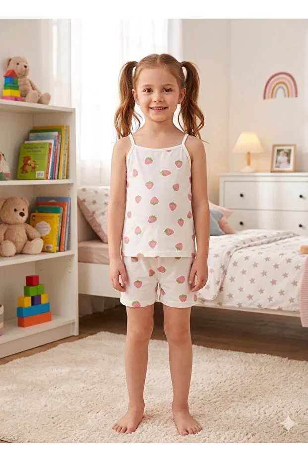 Детское для девочек бельевой комплект с принтом Aliş Kids, Ecru