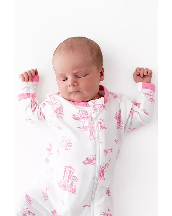 Детский комбинезон на молнии с принтом Unisex Zippered Footie Kyte Baby, Toile Ball — фото 4