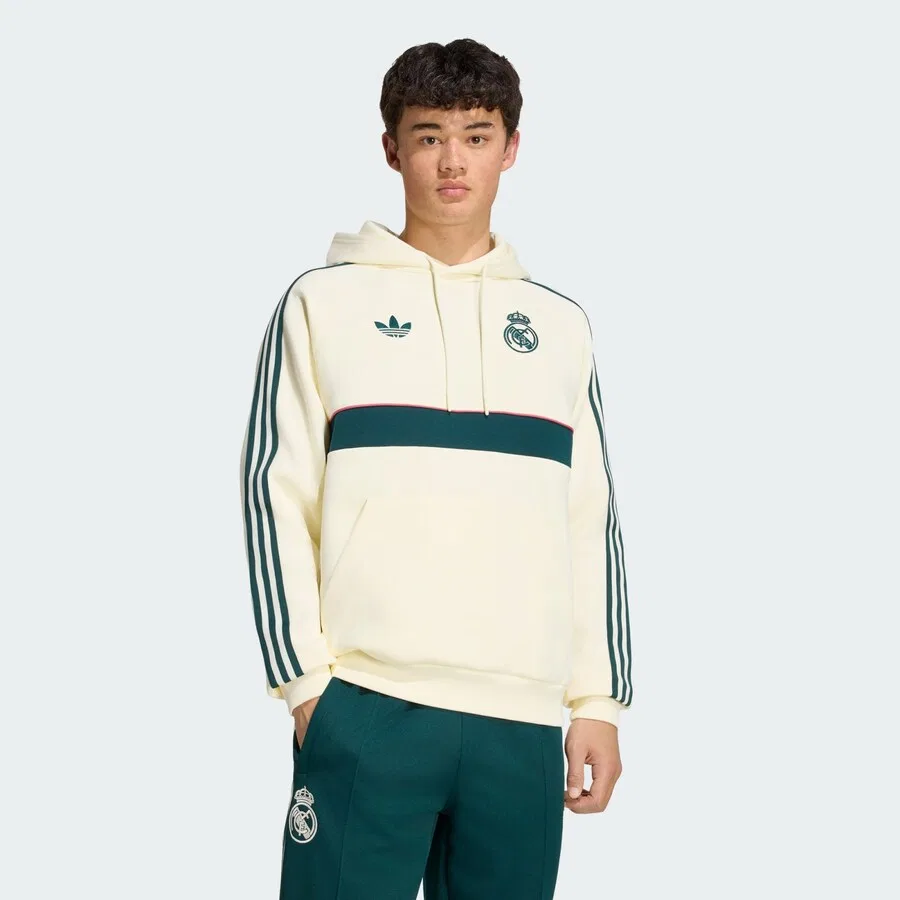 Толстовка на молнии ADIDAS PERFORMANCE Athletic 'Real Madrid' из шерсти белого цвета — фото 2