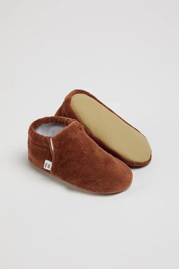 Детские пинетки для новорожденных бархатные Classic slip-on Babyzilla, Brown — фото 2