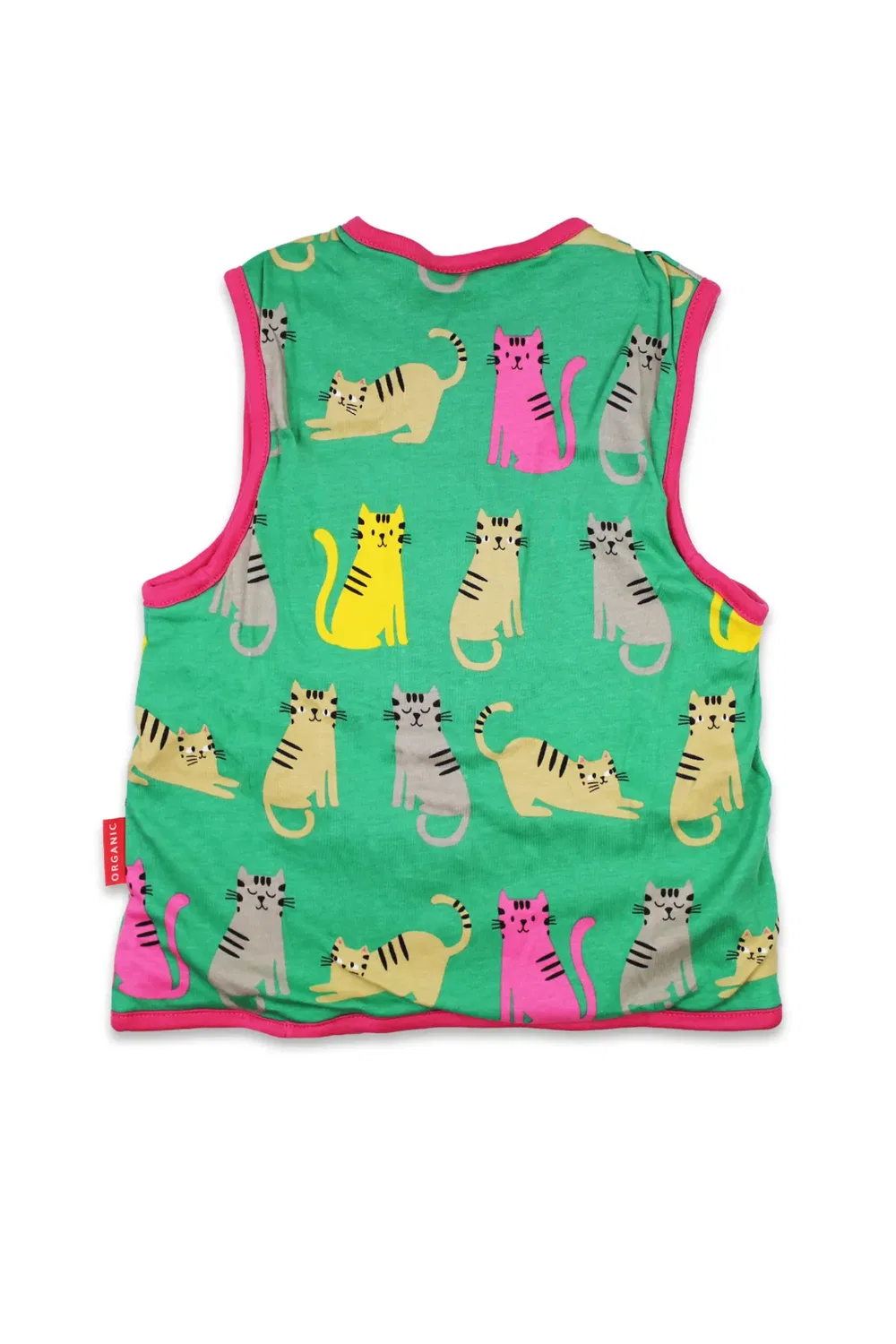 Детский жилет с принтом Kitten Reversible Gilet Toby Tiger, Green — фото 2
