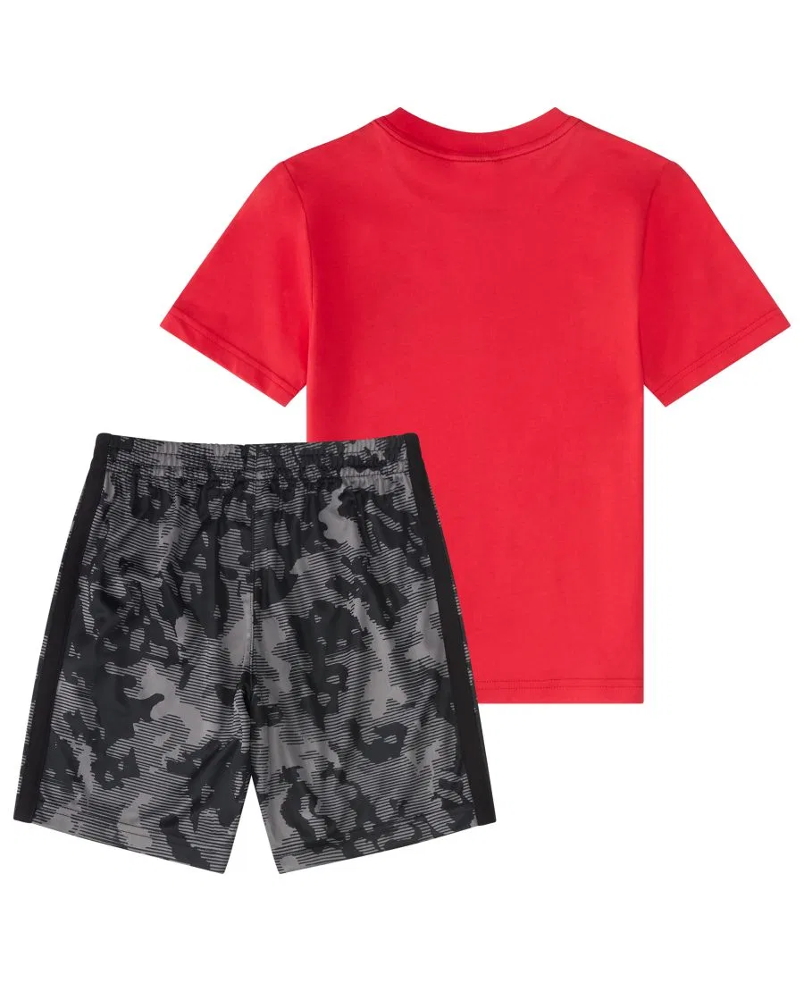 Комплект из футболки и шорт 2 предмета, с принтом adidas, Red/Gray — фото 2