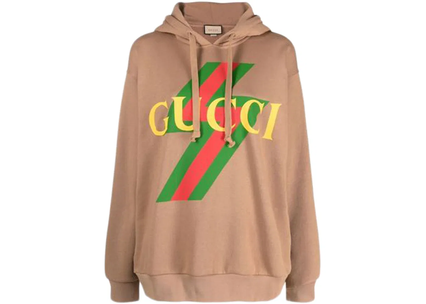 Женский худи с принтом Vintage Logo Gucci, Camel/Red/Green/Yellow