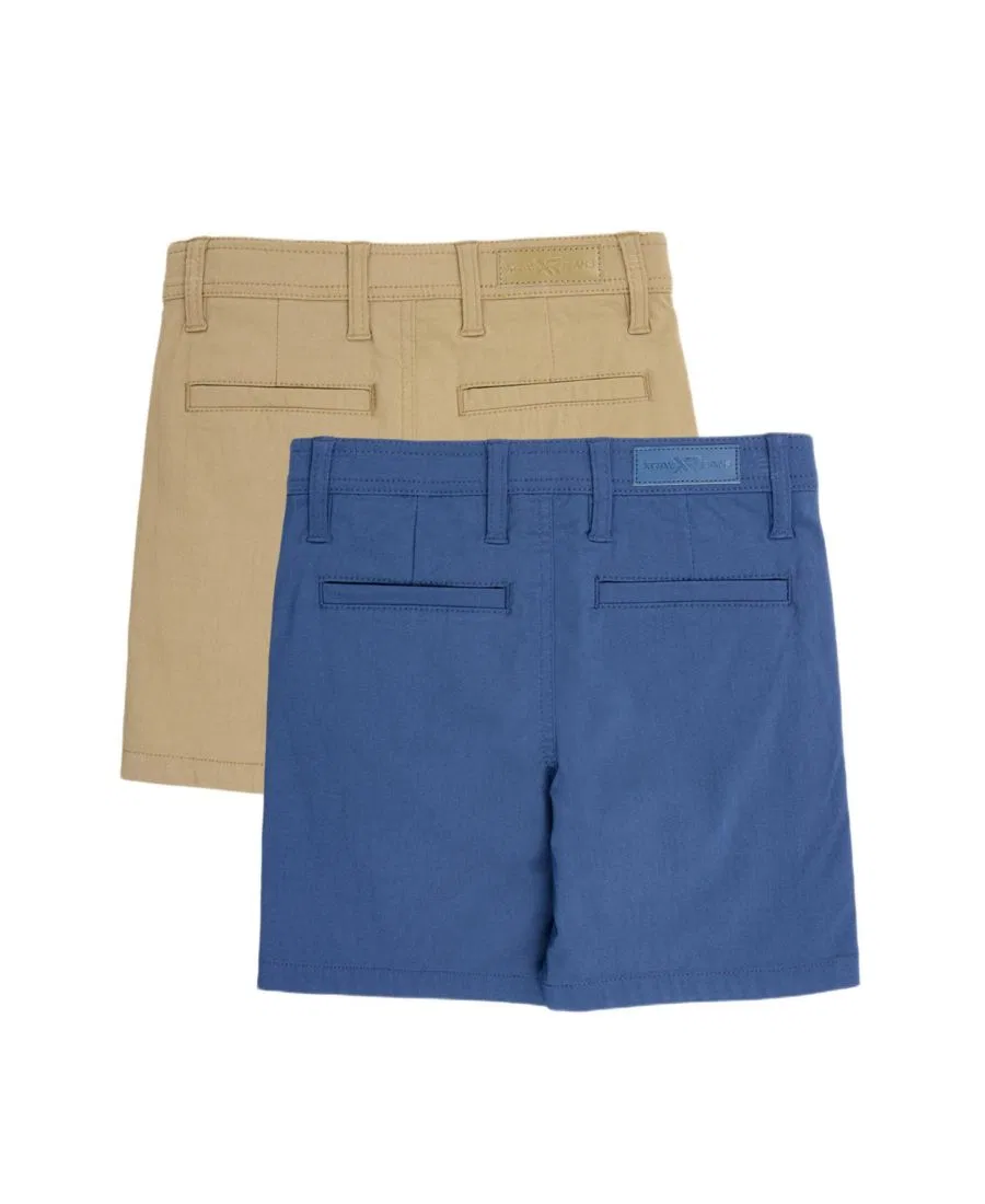 Детские шорты для мальчиков с застежкой Big Boys 2 Pack Flex Waist Nylon Golf Chino Shorts XRAY, Dk Kh/Srgsss — фото 2