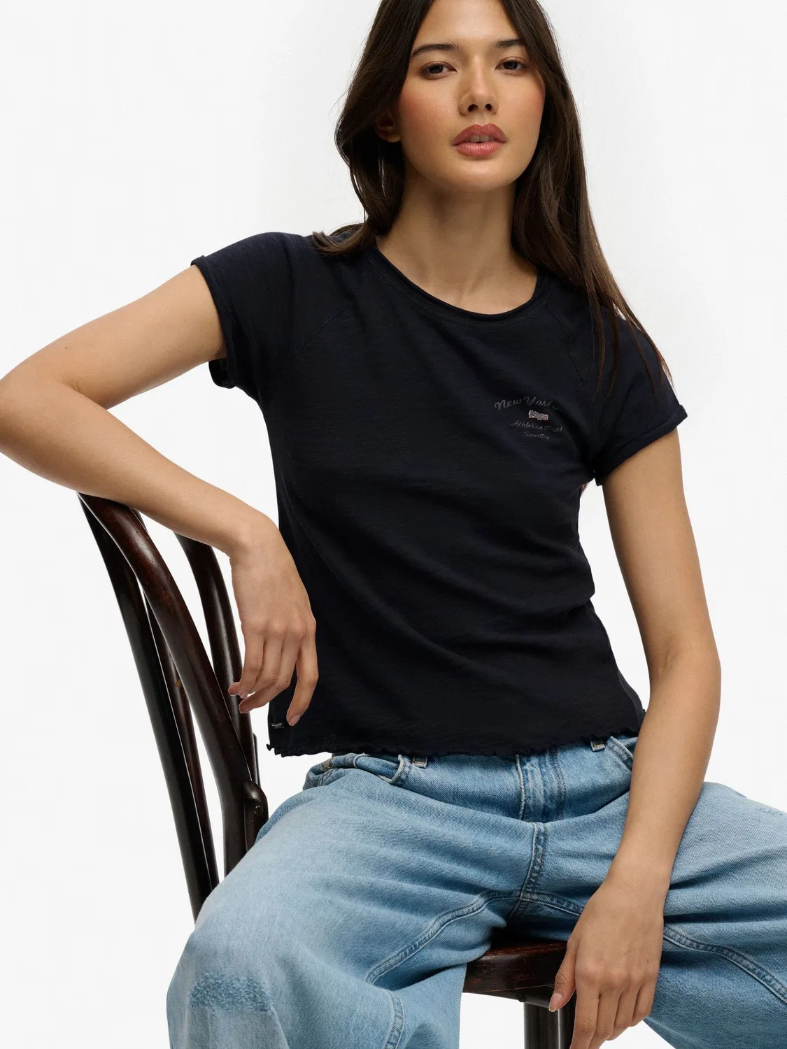Футболка Athletic Essentials Slub Superdry, Navy Blue — фото 3