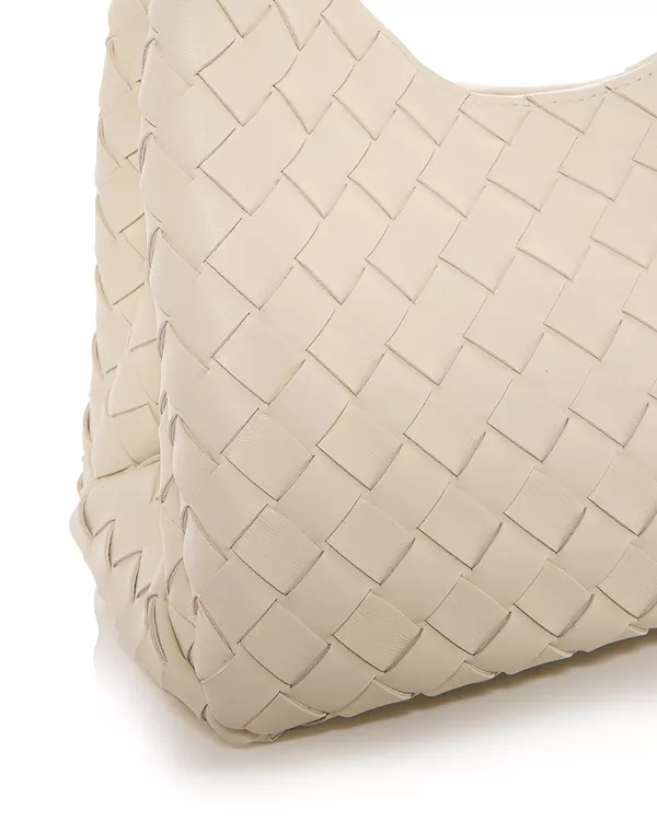 Маленькая сумка через плечо Campana из кожи интреччато Bottega Veneta, белый — фото 4